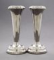 Vintage Silver Plate Pair 2 Trumpet Bud Vases Ianthe Floral Shabby Chic Retro Vases & Urns photo 2