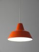 70s Louis Poulsen Enamel Factory Industrial Ceiling Lamp In Orange & White Mid-Century Modernism photo 1