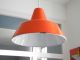 70s Louis Poulsen Enamel Factory Industrial Ceiling Lamp In Orange & White Mid-Century Modernism photo 3