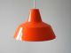 70s Louis Poulsen Enamel Factory Industrial Ceiling Lamp In Orange & White Mid-Century Modernism photo 4