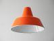 70s Louis Poulsen Enamel Factory Industrial Ceiling Lamp In Orange & White Mid-Century Modernism photo 5