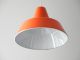 70s Louis Poulsen Enamel Factory Industrial Ceiling Lamp In Orange & White Mid-Century Modernism photo 6
