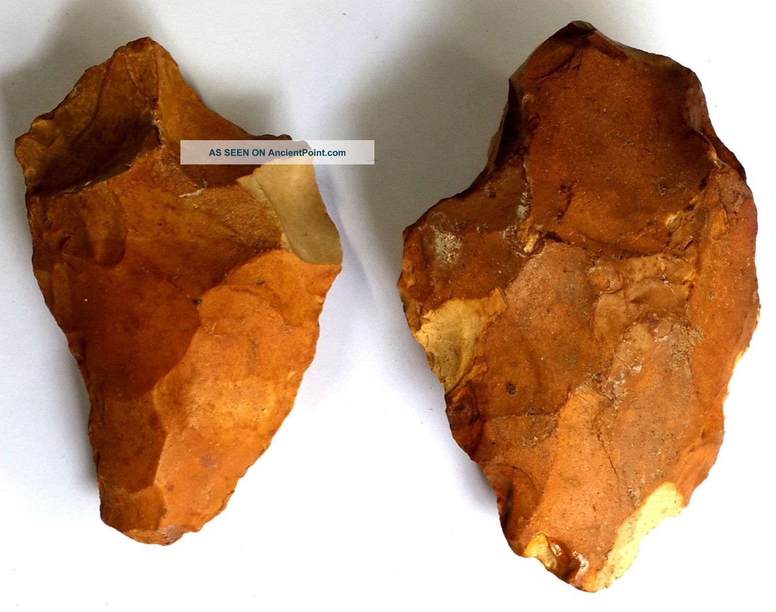 2 Artifacts 435 Gram Acheulean Flint Axe Neanderthal Paleolithic Neolithic & Paleolithic photo