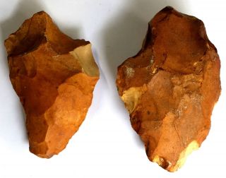 2 Artifacts 435 Gram Acheulean Flint Axe Neanderthal Paleolithic photo