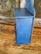 Early Antique 3 Drawer Spice Chest Worn And Primitive Blue Paint Primitives photo 1