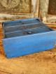 Early Antique 3 Drawer Spice Chest Worn And Primitive Blue Paint Primitives photo 5