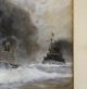 Antique Carlton Chapman Spanish American War Dreadnought Watercolor Painting Nr Other Maritime Antiques photo 3