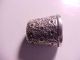 Antique Coin Silver Short Thimble With Spider Web Design Vg, Thimbles photo 2