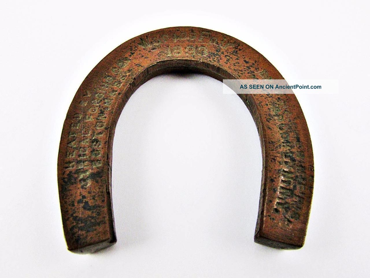 1893 Columbian Expo World ' S Fair Electrical Forging Co.  Miniature Horse Shoe Other Mercantile Antiques photo