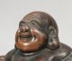 H041: Japanese Old Bizen Pottery Budai Hotei Statue With Good Work And Taste Statues photo 1