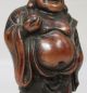 H041: Japanese Old Bizen Pottery Budai Hotei Statue With Good Work And Taste Statues photo 2