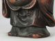 H041: Japanese Old Bizen Pottery Budai Hotei Statue With Good Work And Taste Statues photo 3