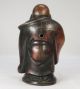 H041: Japanese Old Bizen Pottery Budai Hotei Statue With Good Work And Taste Statues photo 5