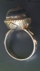 Rare Ancient Gold Gilded Silver Ring With Tiger Eye Glass Insert Roman photo 3