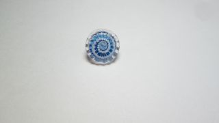 Fabulous Spiral Candy Mold Antique Button Paperweight Blue & White C.  1840 - 1860 ' S photo