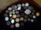 Antique Mother Of Pearl Buttons - Handcut And Carved - Light And Dark Buttons photo 3