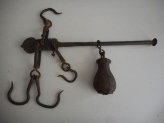 Antique Metal Cast Iron Scale Parts Balance Arm Weight Hardware Old Vintage photo