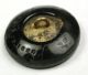 Antique Black Glass Button Bat W/ Wings Spread Wide - 7/8 