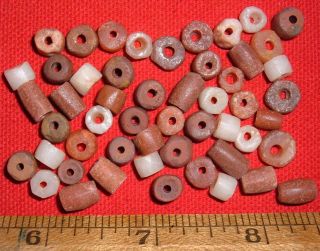 (50) Select Sahara Neolithic Colorful Stone Beads,  Prehistoric African Artifacts photo