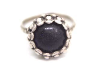 Gorgeous Antique Roman Silver Ring With Gem Stone - Blue - Lovely Piece.  V301 photo