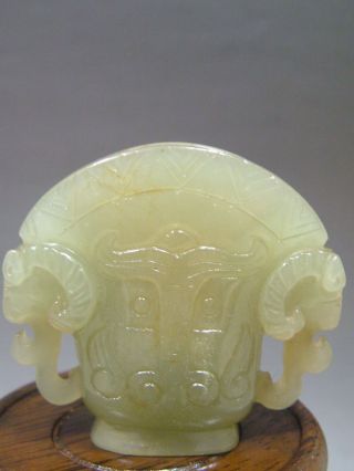 Antique Old Chinese Celadon Nephrite Hand Carved Jade Statue 