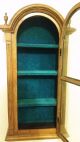 Antique Wood Wall Mounted Curio Cabinet With Glass Door Unknown photo 2