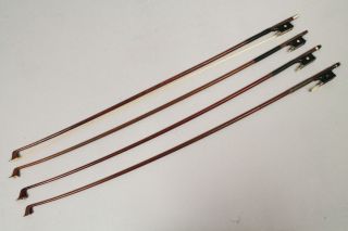 Vintage Early 20c Group 4 Violin Bows & Restoration Incl L Bausch photo