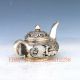 Chinese Silver Copper Handcarved Deer & Pine Teapot And Bat Lid W Qianlong Mark Teapots photo 1