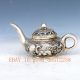 Chinese Silver Copper Handcarved Deer & Pine Teapot And Bat Lid W Qianlong Mark Teapots photo 2