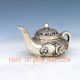 Chinese Silver Copper Handcarved Deer & Pine Teapot And Bat Lid W Qianlong Mark Teapots photo 3