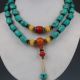Chinese Collectibles Handwork Turquoise & Beeswax Toyed Prayer Bead Necklace Necklaces & Pendants photo 1