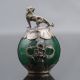 Collectable Green Jade Armor Tibetan Silver Hand - Carve Zodiac Statue - - Tiger Other Antique Chinese Statues photo 1