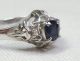 H245: Vintage Sapphire With Diamond Ring Platinum. Kimonos & Textiles photo 1