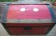 Antique 1920 ' S Feigenbaum Bright Red Toy Trunk - Wood - Tag - Made In Usa - Wow 1900-1950 photo 1