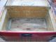 Antique 1920 ' S Feigenbaum Bright Red Toy Trunk - Wood - Tag - Made In Usa - Wow 1900-1950 photo 5