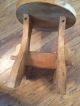 Antique Vintage Wooden Milking Stool Rustic Country Shabby Chic Farmhouse 1900-1950 photo 7