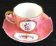 Vintage Footed Scenic Pink Floral Demitasse Chocolate Cup Saucer Ardalt Lenwile Cups & Saucers photo 1