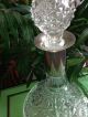 Vtg Wine Glass Crystal Boat Ship Decanter Bottle Silver Plated Sheratonn Italy Z Decanters photo 2