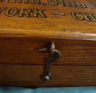 Vintage Cleveland Twist Drill Co Solid Oak Box With Gold Leaf Lettering photo
