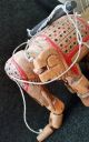 Vintage Elephant Marionette Puppet Carved Wooden Handpainted Jointed 8 