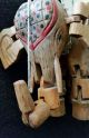Vintage Elephant Marionette Puppet Carved Wooden Handpainted Jointed 8 