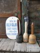 Small Antique Whisk Broom With Wood Handle Cupboard Blue Paint Primitives photo 5