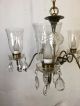 5 - Light Glass And Crystal Chandelier Other Antique Hardware photo 1