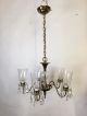 5 - Light Glass And Crystal Chandelier Other Antique Hardware photo 2