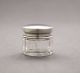 Art Deco Sterling Silver Cut - Glass Vanity Dressing Table Small Pill Box/jar/pot Boxes photo 1