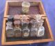 Antique Doctors Apothecary Medical Kit 10 Bottles In Wood Travel Box Bottles & Jars photo 7