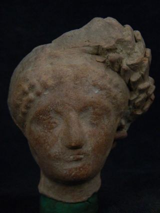 Ancient Teracotta Head Roman C.  200 Bc Tr507 photo