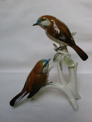 Robin Pair Bird Decoration Figurine Germany Karl Ens photo