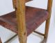 Vintage Retro 1970 ' Hungarian Craftsman Oak And Saddle Leather Chairs 1900-1950 photo 9