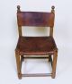 Vintage Retro 1970 ' Hungarian Craftsman Oak And Saddle Leather Chairs 1900-1950 photo 3